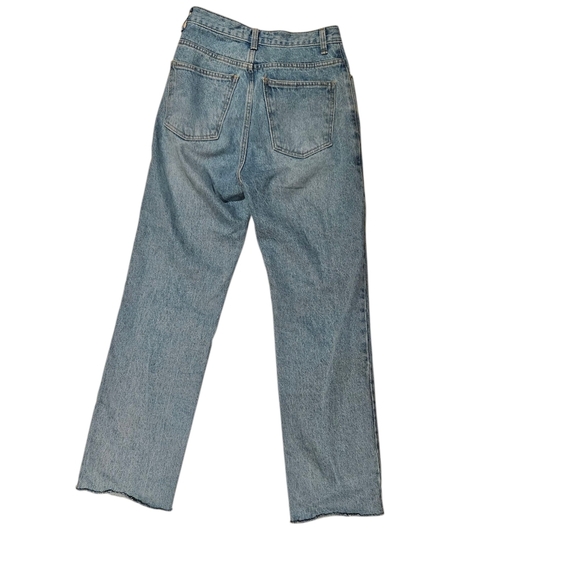 Wave Denim Seoul Crisscross Boyfriend Jeans Light Blue Size Small (28 Waist) - Picture 2 of 7